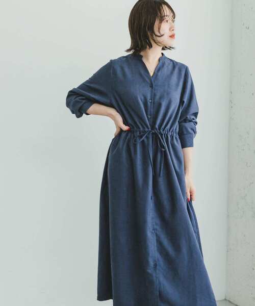 ITEMS URBANRESEARCH（アイテムズ アーバンリサーチ）の「ピケスキッパーワンピース（ワンピース・レディース・ライトカーキ/ネイビー/オレンジ・FREE）」の6枚目の写真