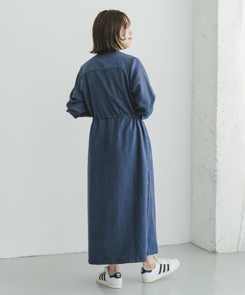 ITEMS URBANRESEARCH（アイテムズ アーバンリサーチ）の「ピケスキッパーワンピース（ワンピース・レディース・ライトカーキ/ネイビー/オレンジ・FREE）」の9枚目の写真