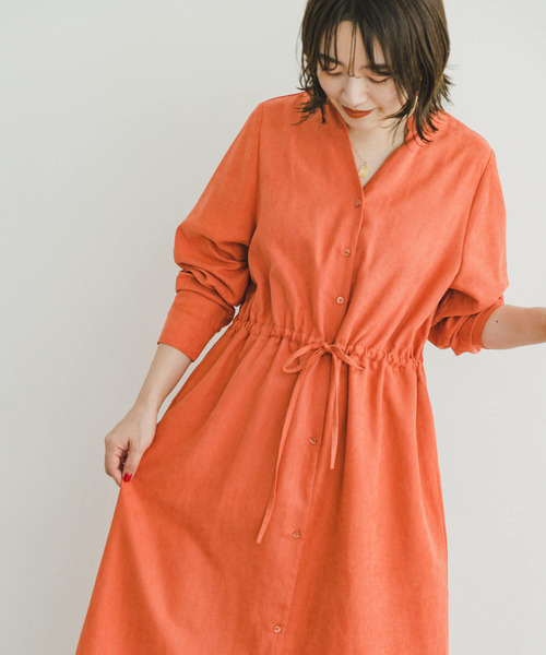 ITEMS URBANRESEARCH（アイテムズ アーバンリサーチ）の「ピケスキッパーワンピース（ワンピース・レディース・ライトカーキ/ネイビー/オレンジ・FREE）」の11枚目の写真