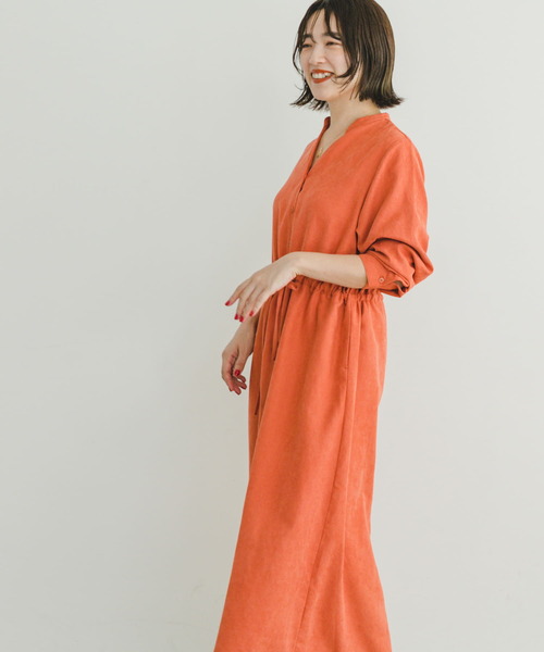 ITEMS URBANRESEARCH（アイテムズ アーバンリサーチ）の「ピケスキッパーワンピース（ワンピース・レディース・ライトカーキ/ネイビー/オレンジ・FREE）」の13枚目の写真