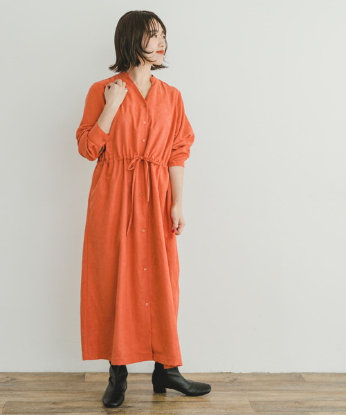 ITEMS URBANRESEARCH（アイテムズ アーバンリサーチ）の「ピケスキッパーワンピース（ワンピース・レディース・ライトカーキ/ネイビー/オレンジ・FREE）」の14枚目の写真