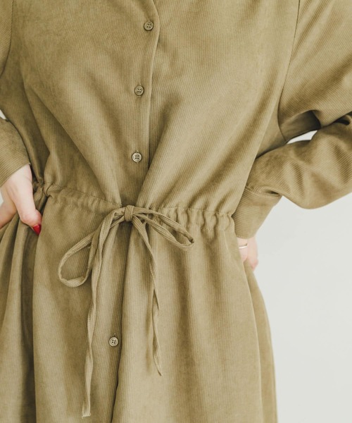 ITEMS URBANRESEARCH（アイテムズ アーバンリサーチ）の「ピケスキッパーワンピース（ワンピース・レディース・ライトカーキ/ネイビー/オレンジ・FREE）」の20枚目の写真