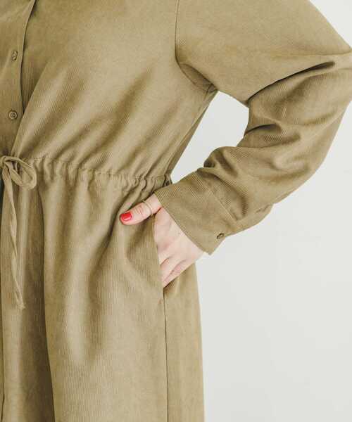 ITEMS URBANRESEARCH（アイテムズ アーバンリサーチ）の「ピケスキッパーワンピース（ワンピース・レディース・ライトカーキ/ネイビー/オレンジ・FREE）」の21枚目の写真