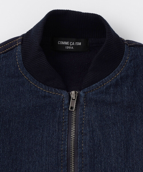 COMME CA ISM(コムサイズム)の「デニム 異素材使い ブルゾン(デニムジャケット・キッズ・インディゴブルー・140cm/120cm/150cm/130cm)」の3枚目の写真
