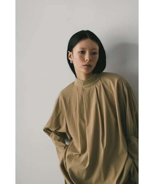 バイマレーネビルガー フリル ブラウン半袖 シルク パフスリーブ ブラウス otostyle】フリンジジャガード2WAYバルーンスリーブブラウス