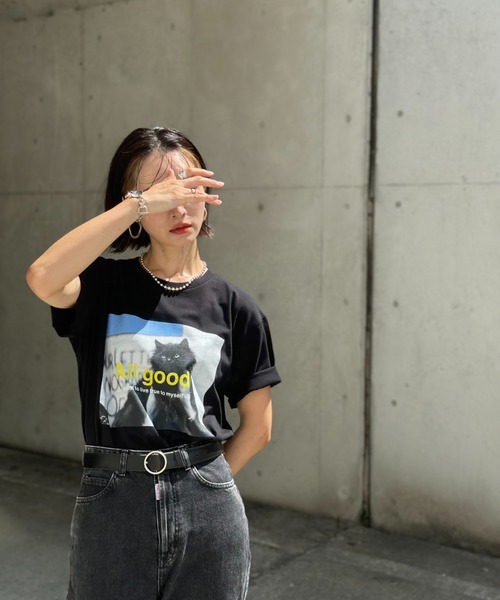 L.H.P（エルエイチピー）の「【ZOZOTOWN限定】LHP×IMOKO/エルエイチピー/Vintage Photos CAT TEE（Tシャツ/カットソー・レディース・ブラック・S/XL/M/L）」の5枚目の写真