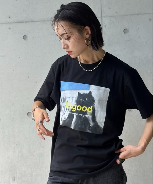 L.H.P（エルエイチピー）の「【ZOZOTOWN限定】LHP×IMOKO/エルエイチピー/Vintage Photos CAT TEE（Tシャツ/カットソー・レディース・ブラック・S/XL/M/L）」の14枚目の写真