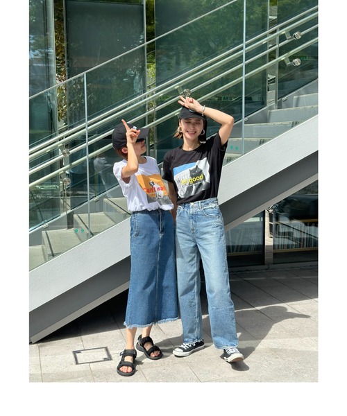 QASIMI カシミ　エルボーパッチ　ポリエステル　ロングシャツ LHP｜gibous*LHP/ギボス*エルエイチピー/Twins girl long Tshirt