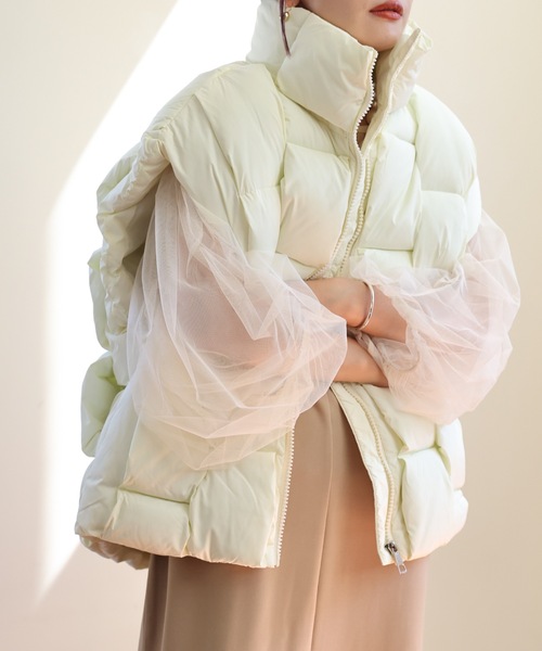 ULEULA（ウルア）の「編み込みエコダウンベスト（ダウンベスト・レディース・ブラック/ホワイト・FREE）」の3枚目の写真