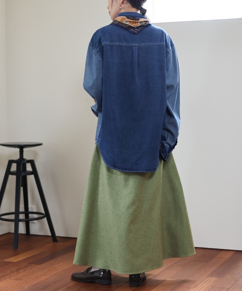 ULEULA（ウルア）の「ツイードフレアスカート（スカート・レディース・チャコールグレー/グリーン/アイボリー・FREE）」の15枚目の写真