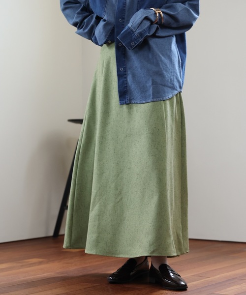 ULEULA（ウルア）の「ツイードフレアスカート（スカート・レディース・チャコールグレー/グリーン/アイボリー・FREE）」の14枚目の写真