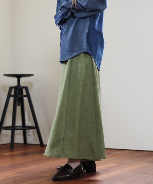 ULEULA（ウルア）の「ツイードフレアスカート（スカート・レディース・チャコールグレー/グリーン/アイボリー・FREE）」の10枚目の写真