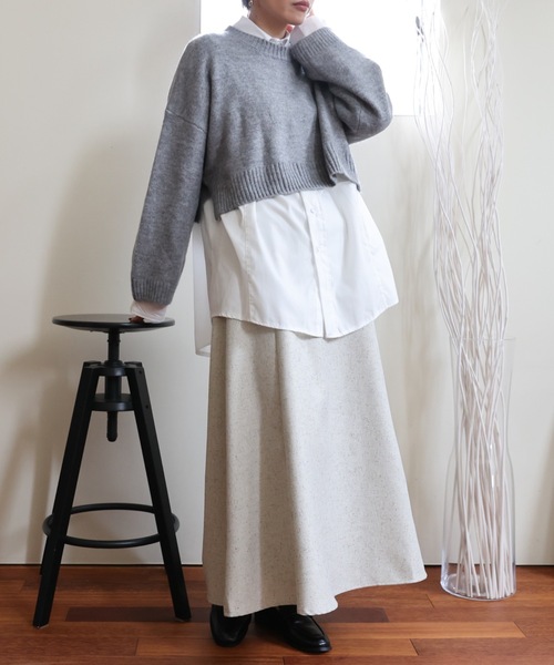 ULEULA（ウルア）の「ツイードフレアスカート（スカート・レディース・チャコールグレー/グリーン/アイボリー・FREE）」の16枚目の写真