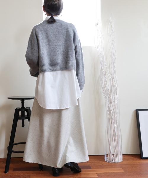 ULEULA（ウルア）の「ツイードフレアスカート（スカート・レディース・チャコールグレー/グリーン/アイボリー・FREE）」の21枚目の写真
