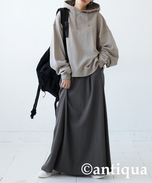 antiqua(アンティカ)の「リブフレアスカート(スカート・レディース・ブラック/ベージュ系その他/レッド/ブルーグリーン/チャコールグレー・FREE)」の12枚目の写真