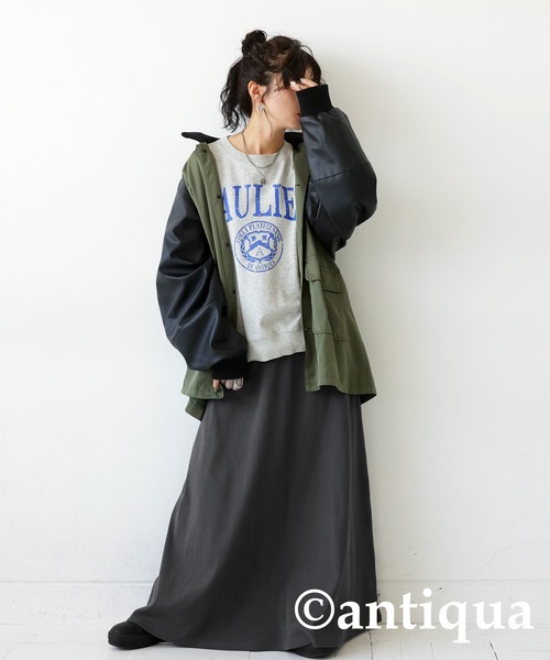 antiqua(アンティカ)の「リブフレアスカート(スカート・レディース・ブラック/ベージュ系その他/レッド/ブルーグリーン/チャコールグレー・FREE)」の14枚目の写真