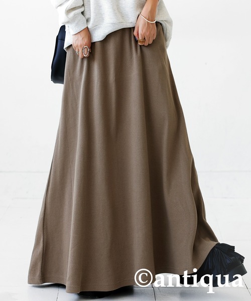 antiqua(アンティカ)の「リブフレアスカート(スカート・レディース・ブラック/ベージュ系その他/レッド/ブルーグリーン/チャコールグレー・FREE)」の18枚目の写真