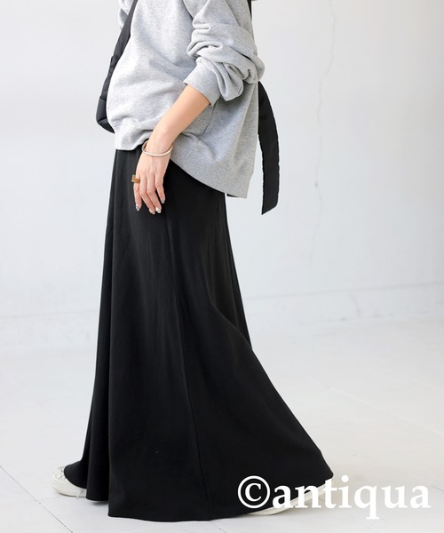 antiqua(アンティカ)の「リブフレアスカート(スカート・レディース・ブラック/ベージュ系その他/レッド/ブルーグリーン/チャコールグレー・FREE)」の9枚目の写真