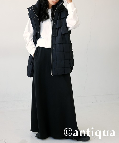 antiqua(アンティカ)の「リブフレアスカート(スカート・レディース・ブラック/ベージュ系その他/レッド/ブルーグリーン/チャコールグレー・FREE)」の10枚目の写真