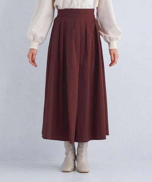 green label relaxing（グリーンレーベルリラクシング）の「ナイロン タック フレア スカート（スカート・レディース・ワインレッド/モカ/ネイビー・36/38）」の8枚目の写真