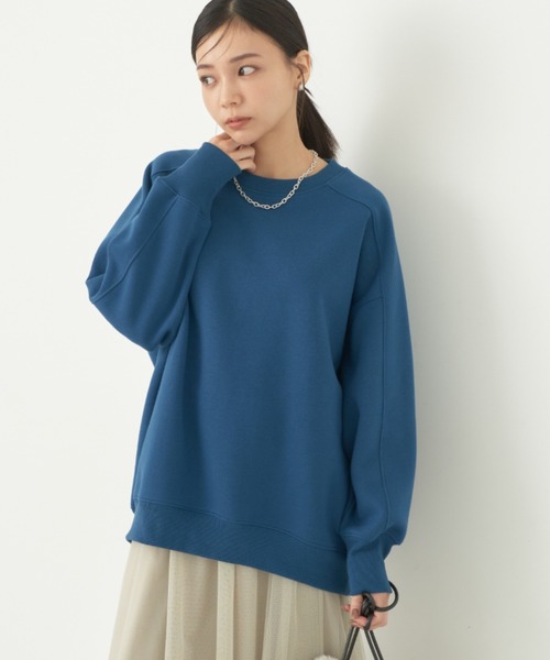 earth music&ecology(アースミュージックアンドエコロジー)の「裏起毛チュニック(チュニック・レディース・ピンク/杢グレー/ブラック/イエロー/アイボリー/ブルー系・FREE)」の4枚目の写真