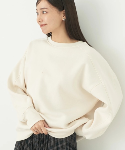 earth music&ecology(アースミュージックアンドエコロジー)の「裏起毛チュニック(チュニック・レディース・ピンク/杢グレー/ブラック/イエロー/アイボリー/ブルー系・FREE)」の2枚目の写真