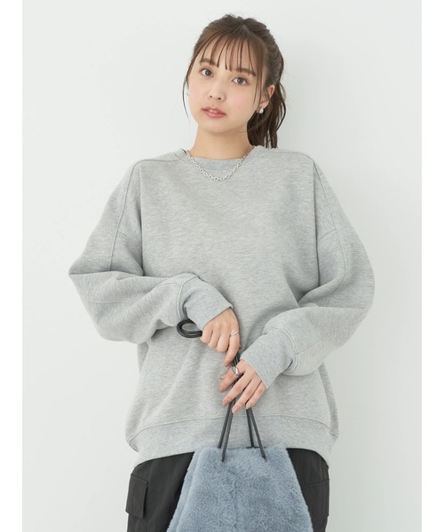 earth music&ecology(アースミュージックアンドエコロジー)の「裏起毛チュニック(チュニック・レディース・ピンク/杢グレー/ブラック/イエロー/アイボリー/ブルー系・FREE)」の7枚目の写真