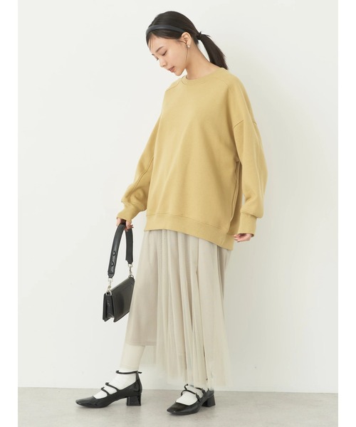 earth music&ecology(アースミュージックアンドエコロジー)の「裏起毛チュニック(チュニック・レディース・ピンク/杢グレー/ブラック/イエロー/アイボリー/ブルー系・FREE)」の13枚目の写真