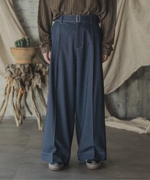 CASPER JOHN | Imitation denim belted baggy pants/イミテーションデニムベルテッドバギーパンツ(デニムパンツ)
