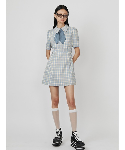 PAMEO POSE(パメオポーズ)の「Cross Tie Mini Dress Sky(ワンピース・レディース・スカイブルー・MEDIUM/SMALL)」の13枚目の写真