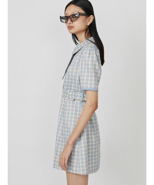 PAMEO POSE(パメオポーズ)の「Cross Tie Mini Dress Sky(ワンピース・レディース・スカイブルー・MEDIUM/SMALL)」の12枚目の写真