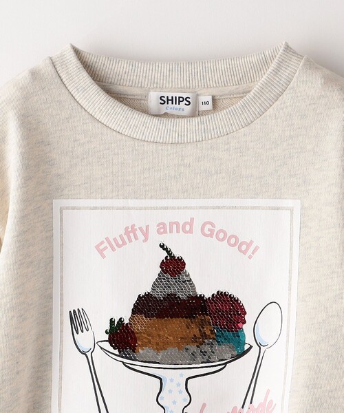 SHIPS Colors(シップス カラーズ)の「SHIPS Colors:スパンコール プリント スウェット2(100~130cm)◇(スウェット・キッズ・ナチュラル・130/120/110/100)」の4枚目の写真