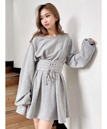 GYDA | 2WAY コルセットスウェット フレアワンピース(ワンピース)