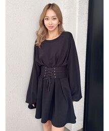 GYDA | 2WAY コルセットスウェット フレアワンピース(ワンピース)