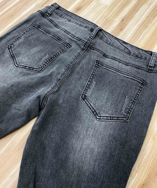 TopIsm（トップイズム）の「ビンテージダメージ加工スーパーストレッチデニムパンツ（デニムパンツ・メンズ・グレー/インディゴブルー/ブラック/ブルー・M/L/XL）」の8枚目の写真