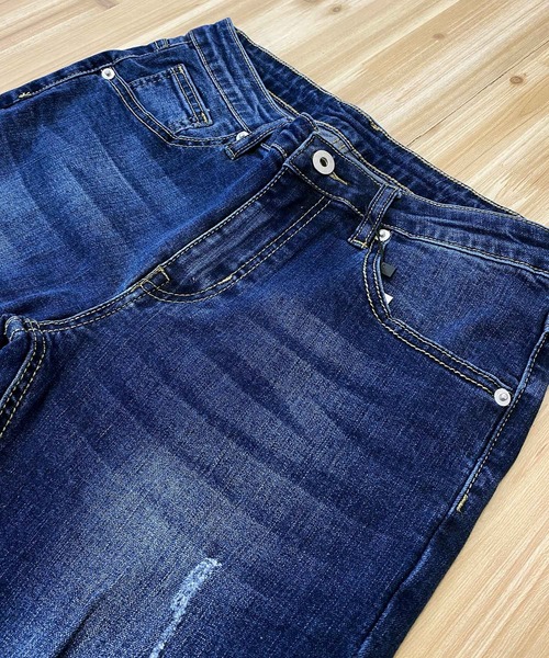 TopIsm（トップイズム）の「ビンテージダメージ加工スーパーストレッチデニムパンツ（デニムパンツ・メンズ・グレー/インディゴブルー/ブラック/ブルー・M/L/XL）」の9枚目の写真