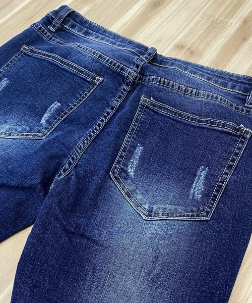 TopIsm（トップイズム）の「ビンテージダメージ加工スーパーストレッチデニムパンツ（デニムパンツ・メンズ・グレー/インディゴブルー/ブラック/ブルー・M/L/XL）」の14枚目の写真