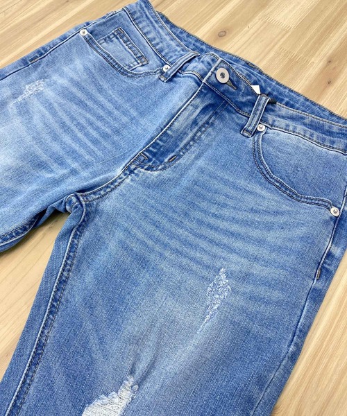 TopIsm（トップイズム）の「ビンテージダメージ加工スーパーストレッチデニムパンツ（デニムパンツ・メンズ・グレー/インディゴブルー/ブラック/ブルー・M/L/XL）」の15枚目の写真