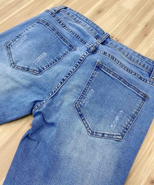 TopIsm（トップイズム）の「ビンテージダメージ加工スーパーストレッチデニムパンツ（デニムパンツ・メンズ・グレー/インディゴブルー/ブラック/ブルー・M/L/XL）」の16枚目の写真