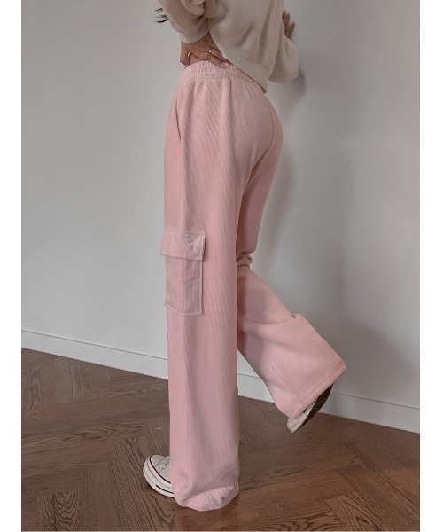 Secon'de secon(セカンドセカン)の「Secon'de secon 裏起毛ウィンターバンディングカーゴパンツ(カーゴパンツ・レディース・アイボリー/ピンク/スカイブルー/ブラック・FREE)」の12枚目の写真