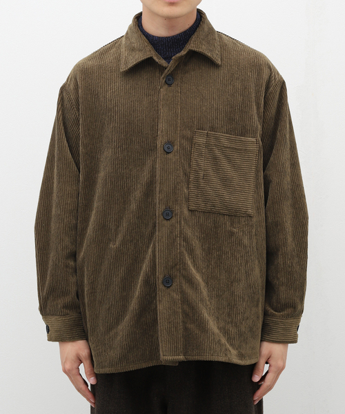 STILL BY HAND（スティルバイハンド）の「【STILL BY HAND / スティルバイハンド】 コーデュロイシャツBL（カバーオール・メンズ・ブラック/カーキ・46/48）」の6枚目の写真
