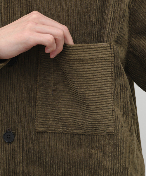 STILL BY HAND（スティルバイハンド）の「【STILL BY HAND / スティルバイハンド】 コーデュロイシャツBL（カバーオール・メンズ・ブラック/カーキ・46/48）」の14枚目の写真