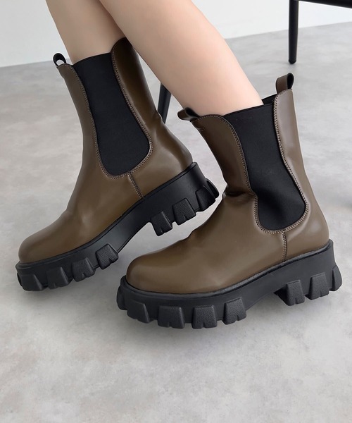 KOBE LETTUCE(コウベレタス)の「厚底サイドゴアブーツ(ブーツ・レディース・ブラウン/ブラック・LL/M/S/L)」の22枚目の写真