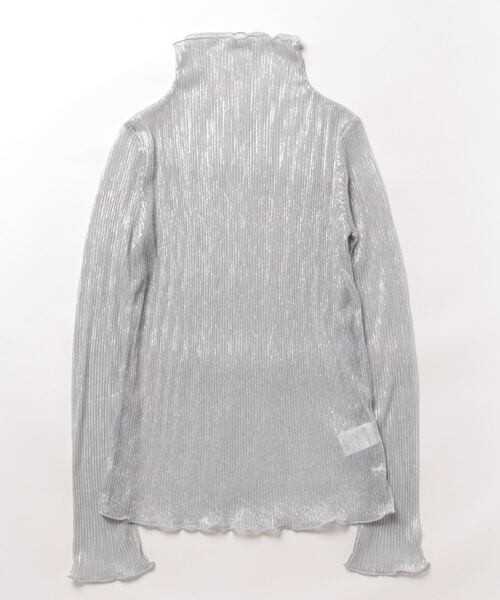 STYLEBLOCK（スタイルブロック）の「ラメプリーツシアータートルトップス（Tシャツ/カットソー・レディース・ライトベージュ/ブルー/シルバー/ピンク/ブラック系その他/ブラック・M）」の6枚目の写真