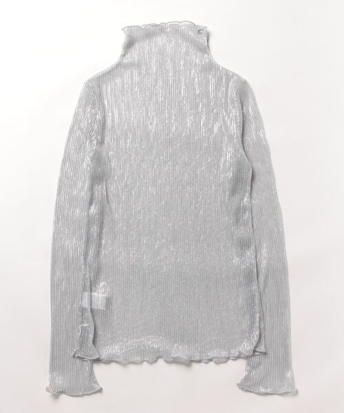 STYLEBLOCK（スタイルブロック）の「ラメプリーツシアータートルトップス（Tシャツ/カットソー・レディース・ライトベージュ/ブルー/シルバー/ピンク/ブラック系その他/ブラック・M）」の7枚目の写真