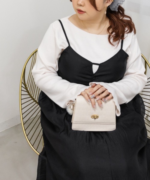 CLETTE(クレット)の「オーガンジーキャミワンピース(ワンピース・レディース・ブラック/パープル・LL/3L/4L)」の7枚目の写真