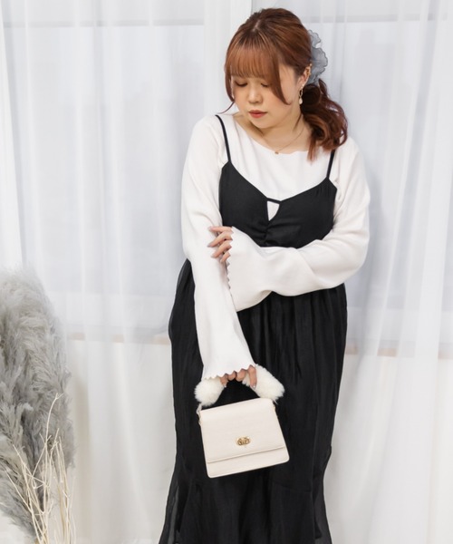 CLETTE(クレット)の「オーガンジーキャミワンピース(ワンピース・レディース・ブラック/パープル・LL/3L/4L)」の17枚目の写真