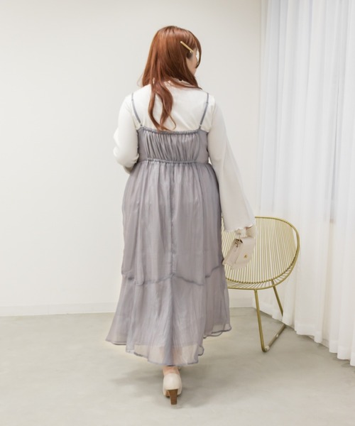 CLETTE(クレット)の「オーガンジーキャミワンピース(ワンピース・レディース・ブラック/パープル・LL/3L/4L)」の12枚目の写真