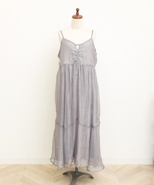 CLETTE(クレット)の「オーガンジーキャミワンピース(ワンピース・レディース・ブラック/パープル・LL/3L/4L)」の8枚目の写真
