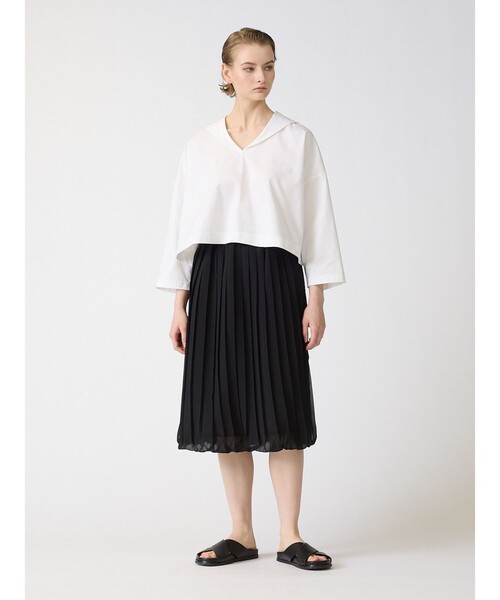 mizuiroind（ミズイロインド）の「mizuiro ind プリーツバルーンスカート（スカート・レディース・ネイビー/グレー/ブラック・FREE）」の2枚目の写真